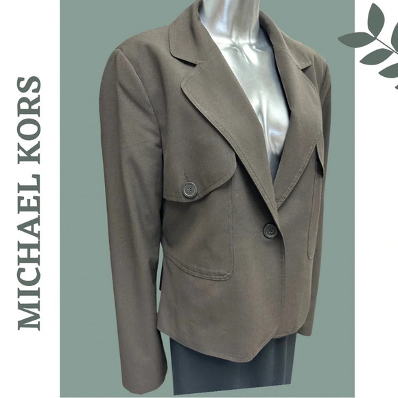 Michael Kors Brown Label Lined Single
Breasted Blazer Chocolate Brown Size 14 - Picture 4 of 8